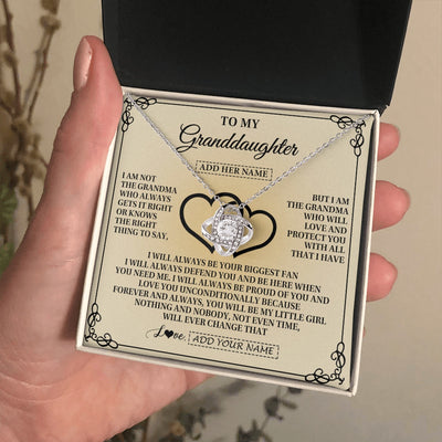 Love Knot Necklace 14K White Gold Finish | 2 | Personalized To My Granddaughter Gifts From Grandma Granddaughter Birthday Gifts Jewelry Women Granddaughter Pendant Necklace Christmas Gift Box Message Card | teecentury.myshopify