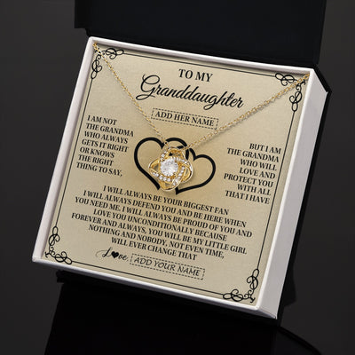 Love Knot Necklace 18K Yellow Gold Finish | 2 | Personalized To My Granddaughter Gifts From Grandma Granddaughter Birthday Gifts Jewelry Women Granddaughter Pendant Necklace Christmas Gift Box Message Card | teecentury.myshopify