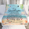 Personalized To My Granddaughter Gifts From Grandma Grandpa Blanket Beach I Love You Birthday Gifts Graduation For Granddaughter Christmas Fleece Blanket | teecentury