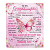 Personalized To My Granddaughter Gifts From Grandma Grandpa Blanket Floral Butterfly Birthday Gifts For Granddaughter Graduation Christmas Fleece Blanket | teecentury
