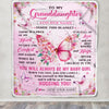 Personalized To My Granddaughter Gifts From Grandma Grandpa Blanket Floral Butterfly Birthday Gifts For Granddaughter Graduation Christmas Fleece Blanket | teecentury