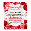 Personalized To My Granddaughter Gifts From Grandma Grandpa Blanket Rose Flower Anniversary Birthday Gifts Granddaughter Graduation Christmas Fleece Blanket | teecentury
