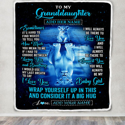 Personalized To My Granddaughter Gifts From Grandma Grandpa Blanket Sometimes Lion Granddaughter Birthday Gifts Graduation Christmas Customized Fleece Blanket | teecentury