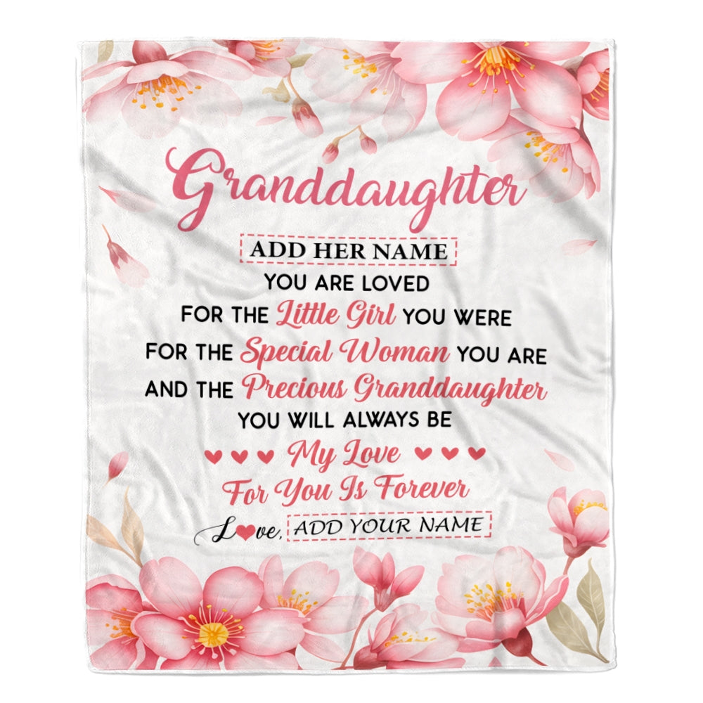 Personalized To My Granddaughter Gifts From Grandma Grandpa Blanket Special Women Birthday Gifts For Granddaughter Wedding Graduation Christmas Fleece Blanket | teecentury