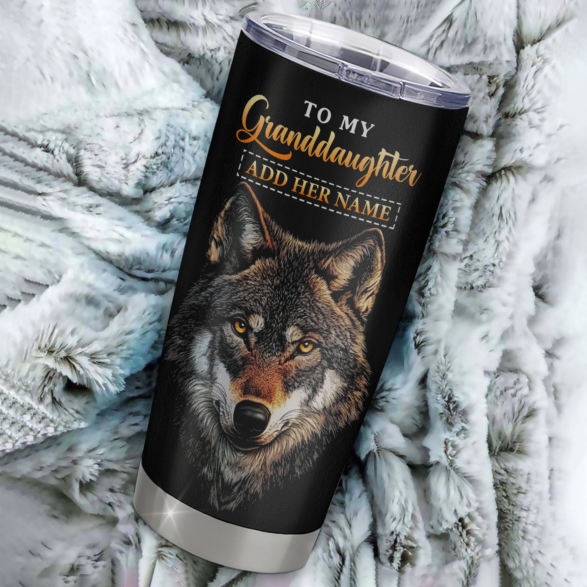 Personalized To My Granddaughter Gifts From Grandma Grandpa Tumbler Old Wolf Love You Granddaughter Birthday Gifts Graduation Christmas Custom Cup Travel Mug | teecentury