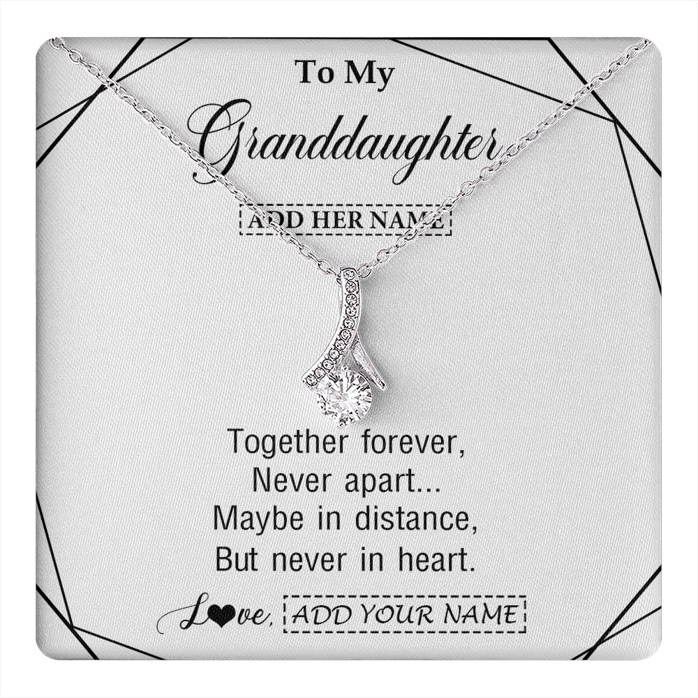 Alluring Beauty Necklace 14K White Gold Finish | 1 | Personalized To My Granddaughter Gifts From Grandma Necklace Together Forever With Heartfelt Message Granddaughter Birthday Christmas Gift Box Message Card | https://teecentury.