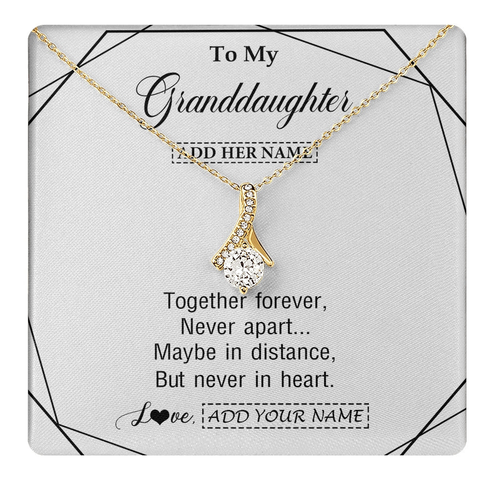 Alluring Beauty Necklace 18K Yellow Gold Finish | 1 | Personalized To My Granddaughter Gifts From Grandma Necklace Together Forever With Heartfelt Message Granddaughter Birthday Christmas Gift Box Message Card | https://teecentury.