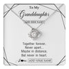 Love Knot Necklace 14K White Gold Finish | 1 | Personalized To My Granddaughter Gifts From Grandma Necklace Together Forever With Heartfelt Message Granddaughter Birthday Christmas Gift Box Message Card | https://teecentury.