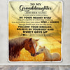 Personalized To My Granddaughter Gifts From Grandma Papa Blanket Don't Give Up Horse Gifts For Granddaughter Birthday Graduation Christmas Fleece Blanket | teecentury