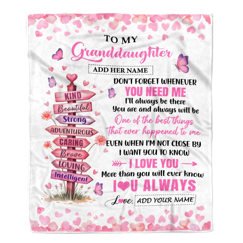 Personalized To My Granddaughter Gifts From Grandma Papa Blanket Kind Beautiful Birthday Gifts For Granddaughter Valentines Graduation Christmas Fleece Blanket | teecentury