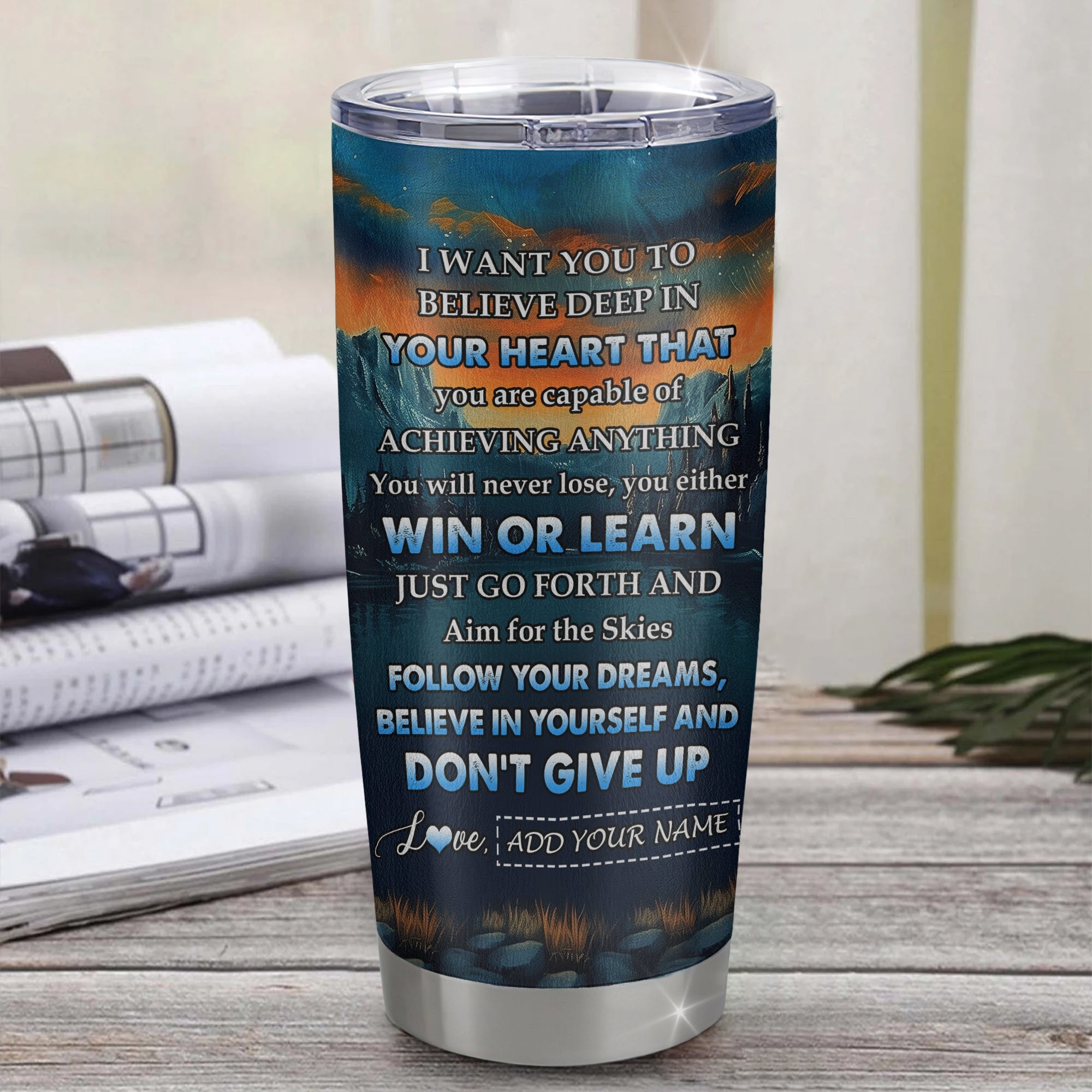 Personalized To My Granddaughter Gifts From Grandma Tumbler Don't Give Up White Tiger Gifts For Granddaughter Birthday Graduation Christmas Custom Stainless Steel Mug | teecentury