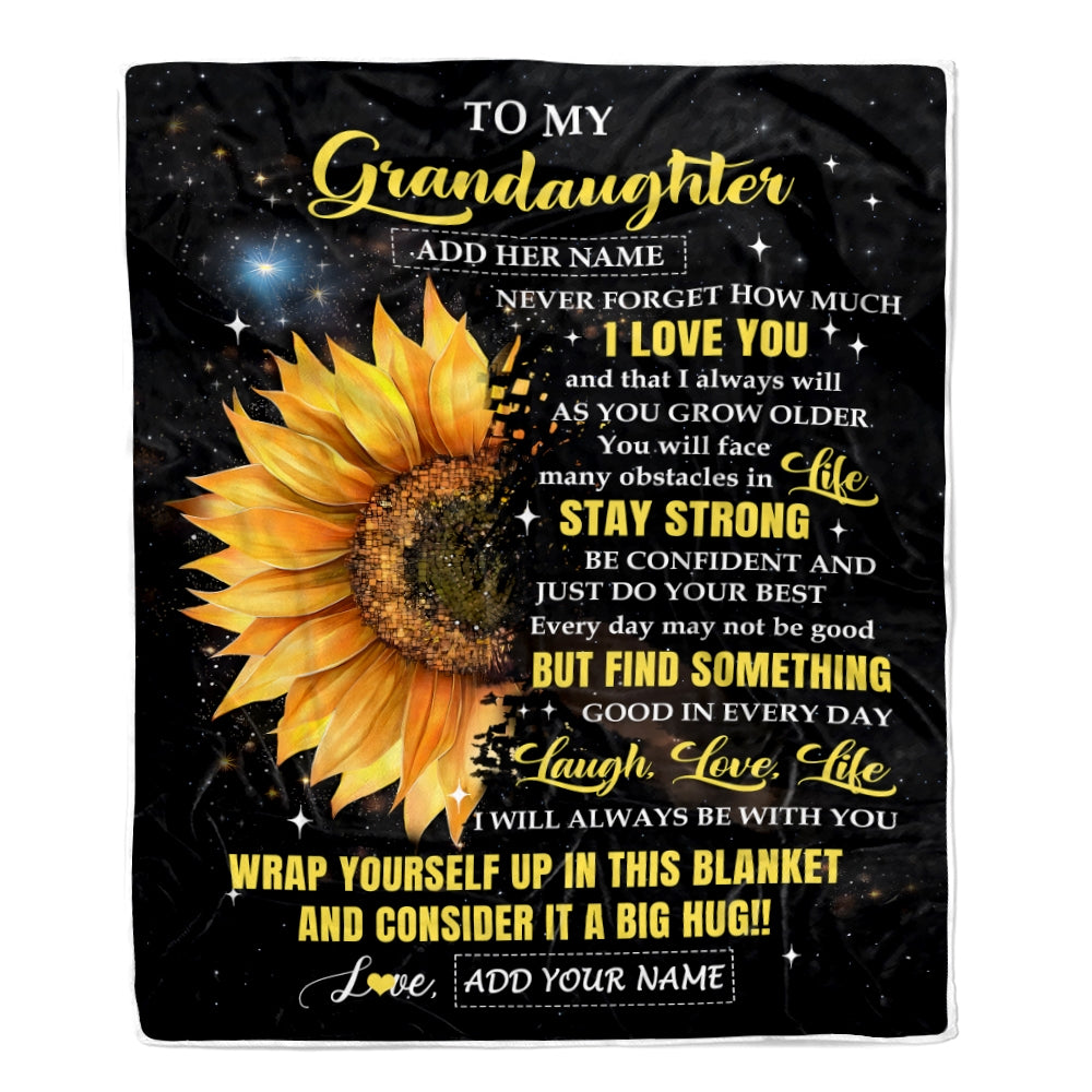 Personalized To My Granddaughter Gifts From Grandma Wood Blanket Purple Wood How Much I Love You Custom Granddaughter Birthday Gifts Christmas Fleece Blanket | teecentury