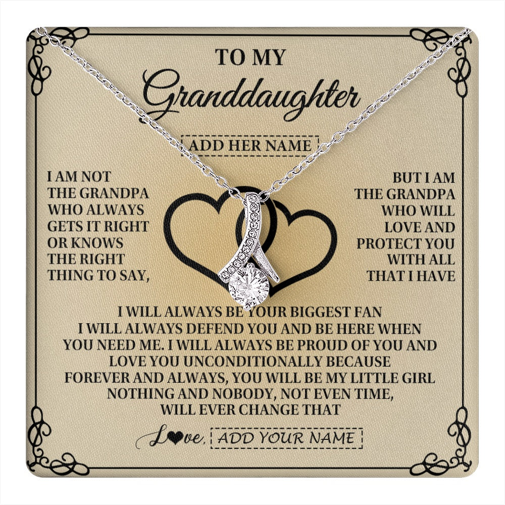Alluring Beauty Necklace 14K White Gold Finish | 1 | Personalized To My Granddaughter Gifts From Grandpa Granddaughter Birthday Gifts Jewelry Women Granddaughter Pendant Necklace Christmas Gift Box Message Card | teecentury.myshopify