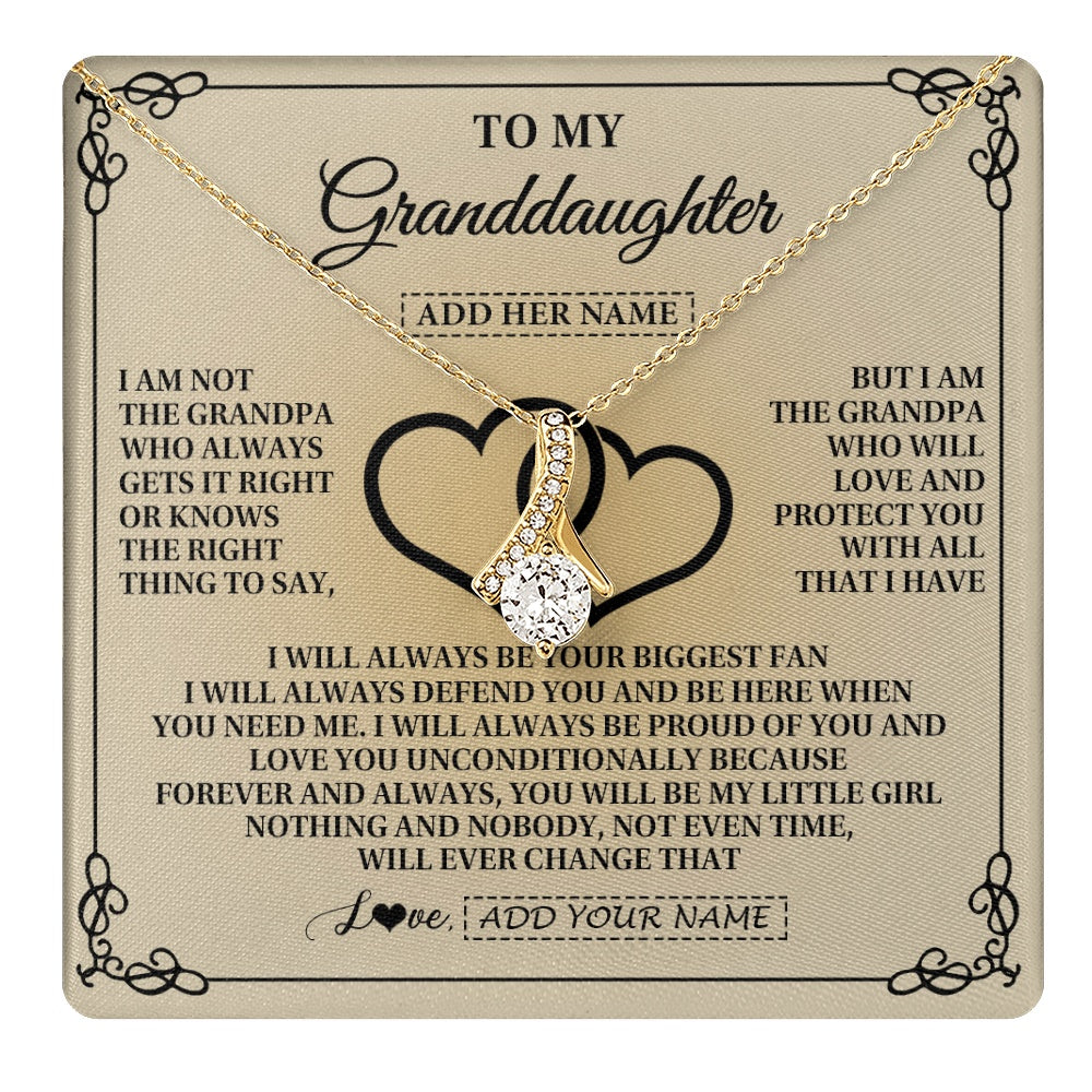 Alluring Beauty Necklace 18K Yellow Gold Finish | 1 | Personalized To My Granddaughter Gifts From Grandpa Granddaughter Birthday Gifts Jewelry Women Granddaughter Pendant Necklace Christmas Gift Box Message Card | teecentury.myshopify