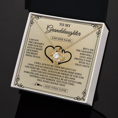 Love Knot Necklace 18K Yellow Gold Finish | 2 | Personalized To My Granddaughter Gifts From Grandpa Granddaughter Birthday Gifts Jewelry Women Granddaughter Pendant Necklace Christmas Gift Box Message Card | teecentury.myshopify