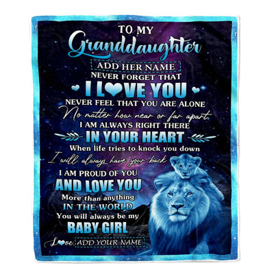 Personalized To My Granddaughter Gifts From Grandpa Papa Blanket I Love You Lion Birthday Gift Ideas For Granddaughter Graduation Christmas Fleece Blanket | teecentury