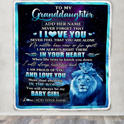 Personalized To My Granddaughter Gifts From Grandpa Papa Blanket I Love You Lion Birthday Gift Ideas For Granddaughter Graduation Christmas Fleece Blanket | teecentury