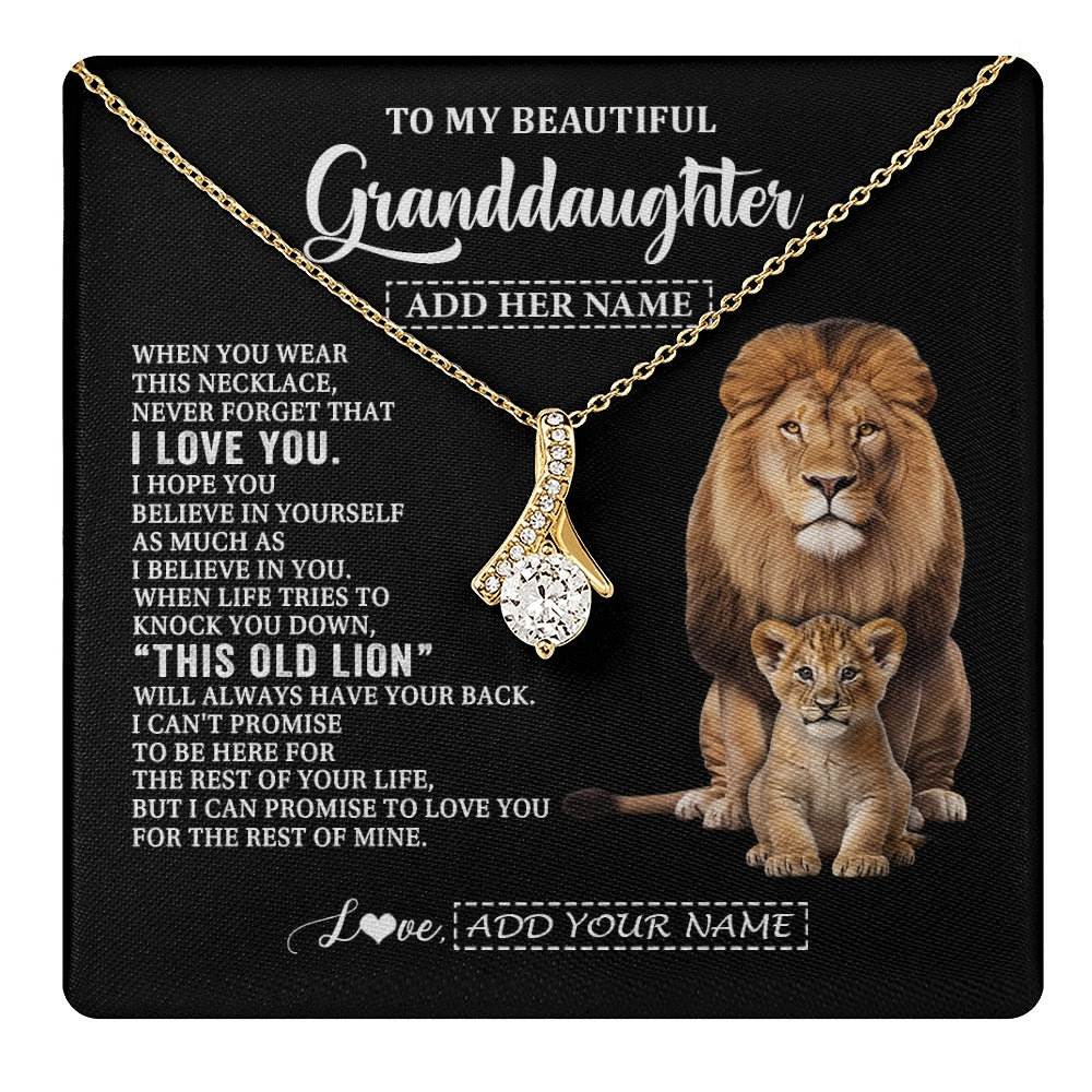 Alluring Beauty Necklace 18K Yellow Gold Finish | 1 | Personalized To My Granddaughter Gifts From Papa Grandpa Necklace This Old Lion Love You Granddaughter Birthday Gifts Christmas Custom Gift Box Message Card | https://teecentury.
