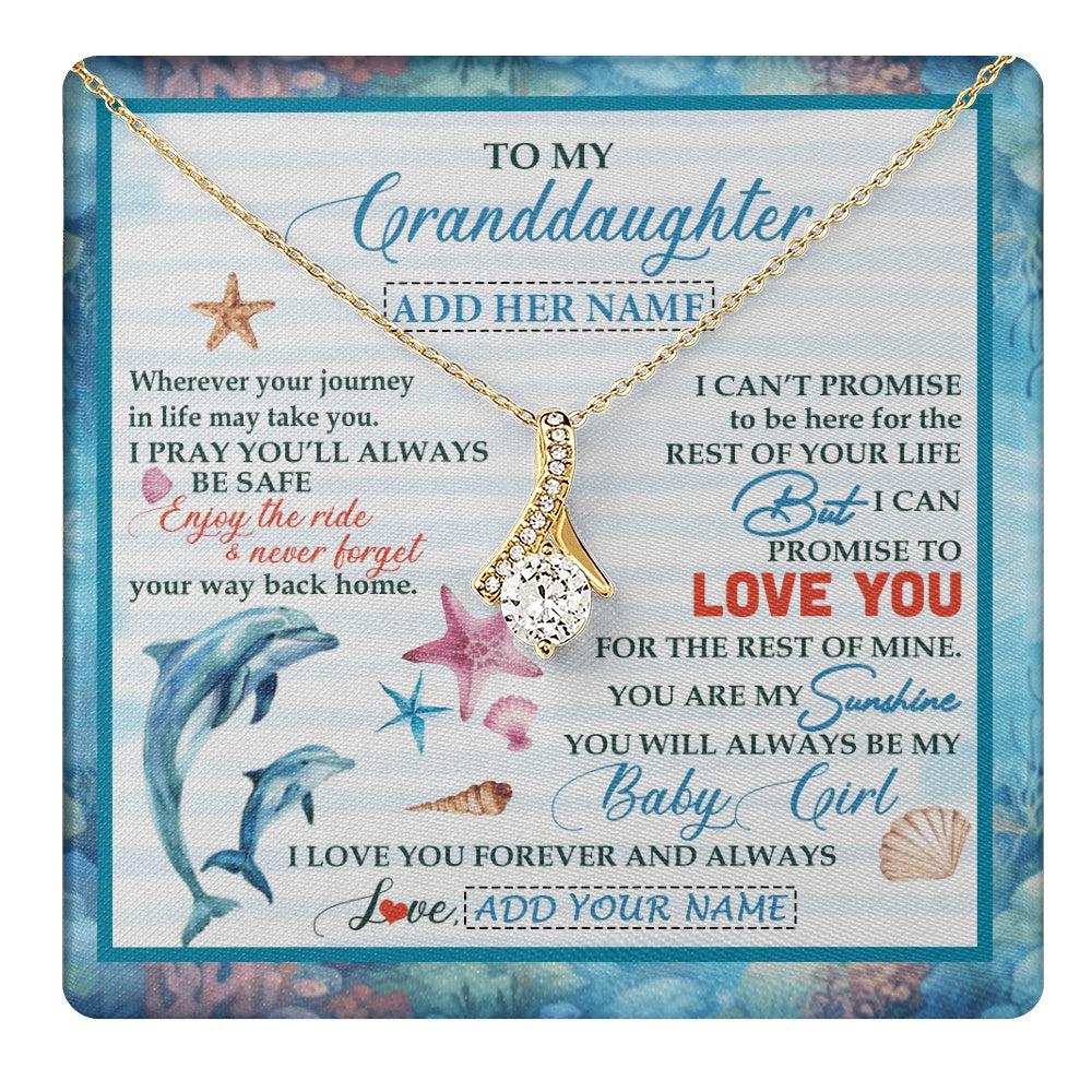 Alluring Beauty Necklace 18K Yellow Gold Finish | 1 | Personalized To My Granddaughter Gifts Necklace Dolphin From Grandma My Sunshine For Jewelry Granddaughter Birthday Gift Christmas Custom Gift Box Message Card | https://teecentury.