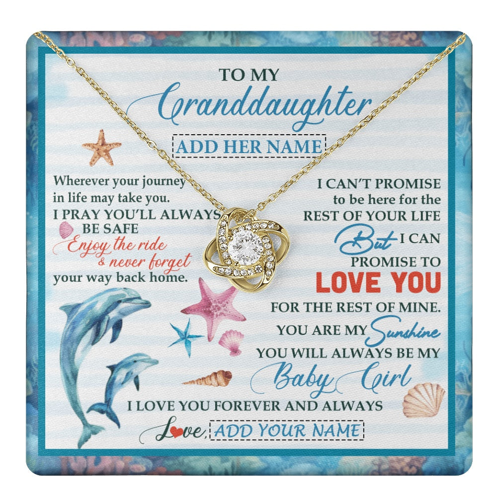 Love Knot Necklace 18K Yellow Gold Finish | 1 | Personalized To My Granddaughter Gifts Necklace Dolphin From Grandma My Sunshine For Jewelry Granddaughter Birthday Gift Christmas Custom Gift Box Message Card | https://teecentury.