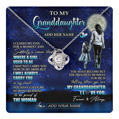 Love Knot Necklace 14K White Gold Finish | 1 | Personalized To My Granddaughter Gifts Necklace From Grandma I Closed My Eyes For A Moment Granddaughter Birthday Graduation Christmas Gift Box Message Card | teecentury.myshopify