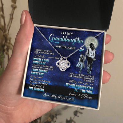 Love Knot Necklace 14K White Gold Finish | 2 | Personalized To My Granddaughter Gifts Necklace From Grandma I Closed My Eyes For A Moment Granddaughter Birthday Graduation Christmas Gift Box Message Card | teecentury.myshopify