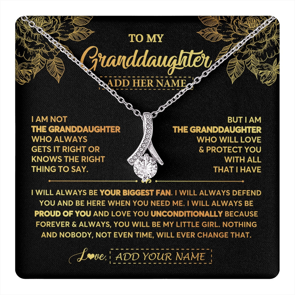 Alluring Beauty Necklace 14K White Gold Finish | 1 | Personalized To My Granddaughter Gifts Necklace From Grandma Meaningful Family Jewelry Birthday Gifts For Granddaughter Christmas Custom Gift Box Message Card | https://teecentury.