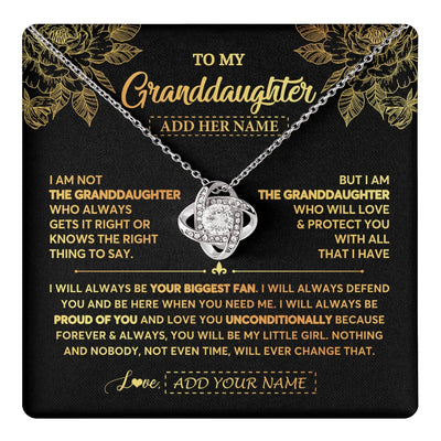 Love Knot Necklace 14K White Gold Finish | 1 | Personalized To My Granddaughter Gifts Necklace From Grandma Meaningful Family Jewelry Birthday Gifts For Granddaughter Christmas Custom Gift Box Message Card | https://teecentury.