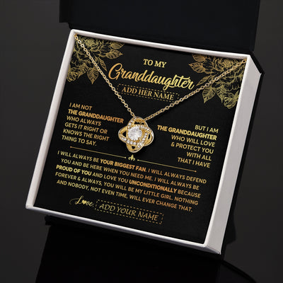 Love Knot Necklace 18K Yellow Gold Finish | 2 | Personalized To My Granddaughter Gifts Necklace From Grandma Meaningful Family Jewelry Birthday Gifts For Granddaughter Christmas Custom Gift Box Message Card | https://teecentury.