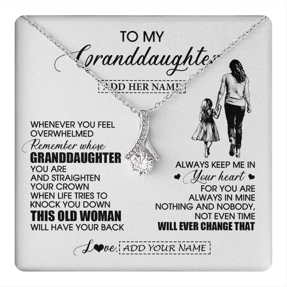 Alluring Beauty Necklace 14K White Gold Finish | 1 | Personalized To My Granddaughter Gifts Necklace From Grandma Nana Whenever Woman Unique Birthday Gifts For Granddaughter Christmas Gift Box Message Card | teecentury.myshopify