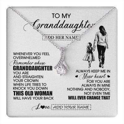 Alluring Beauty Necklace 14K White Gold Finish | 1 | Personalized To My Granddaughter Gifts Necklace From Grandma Nana Whenever Woman Unique Birthday Gifts For Granddaughter Christmas Gift Box Message Card | teecentury.myshopify