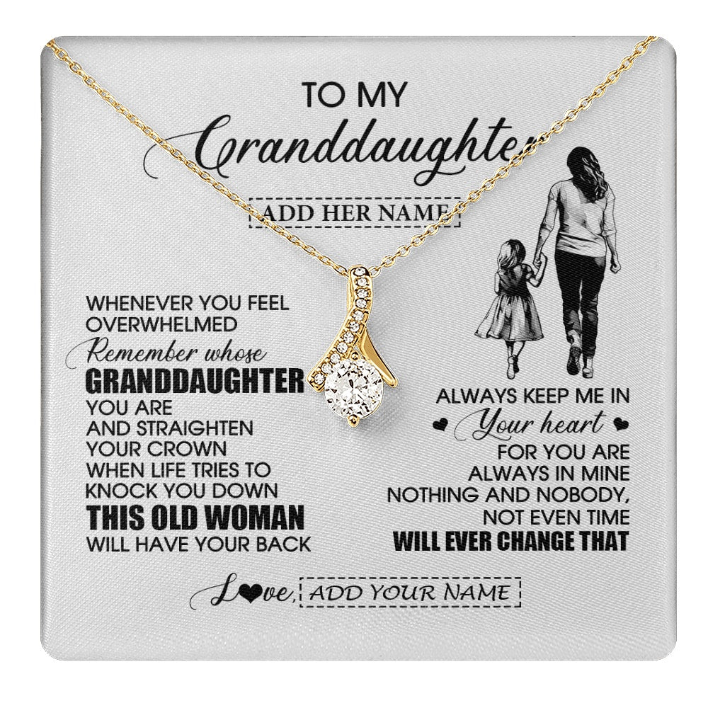 Alluring Beauty Necklace 18K Yellow Gold Finish | 1 | Personalized To My Granddaughter Gifts Necklace From Grandma Nana Whenever Woman Unique Birthday Gifts For Granddaughter Christmas Gift Box Message Card | teecentury.myshopify