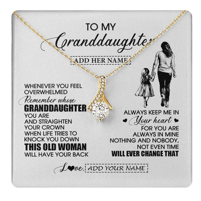 Alluring Beauty Necklace 18K Yellow Gold Finish | 1 | Personalized To My Granddaughter Gifts Necklace From Grandma Nana Whenever Woman Unique Birthday Gifts For Granddaughter Christmas Gift Box Message Card | teecentury.myshopify