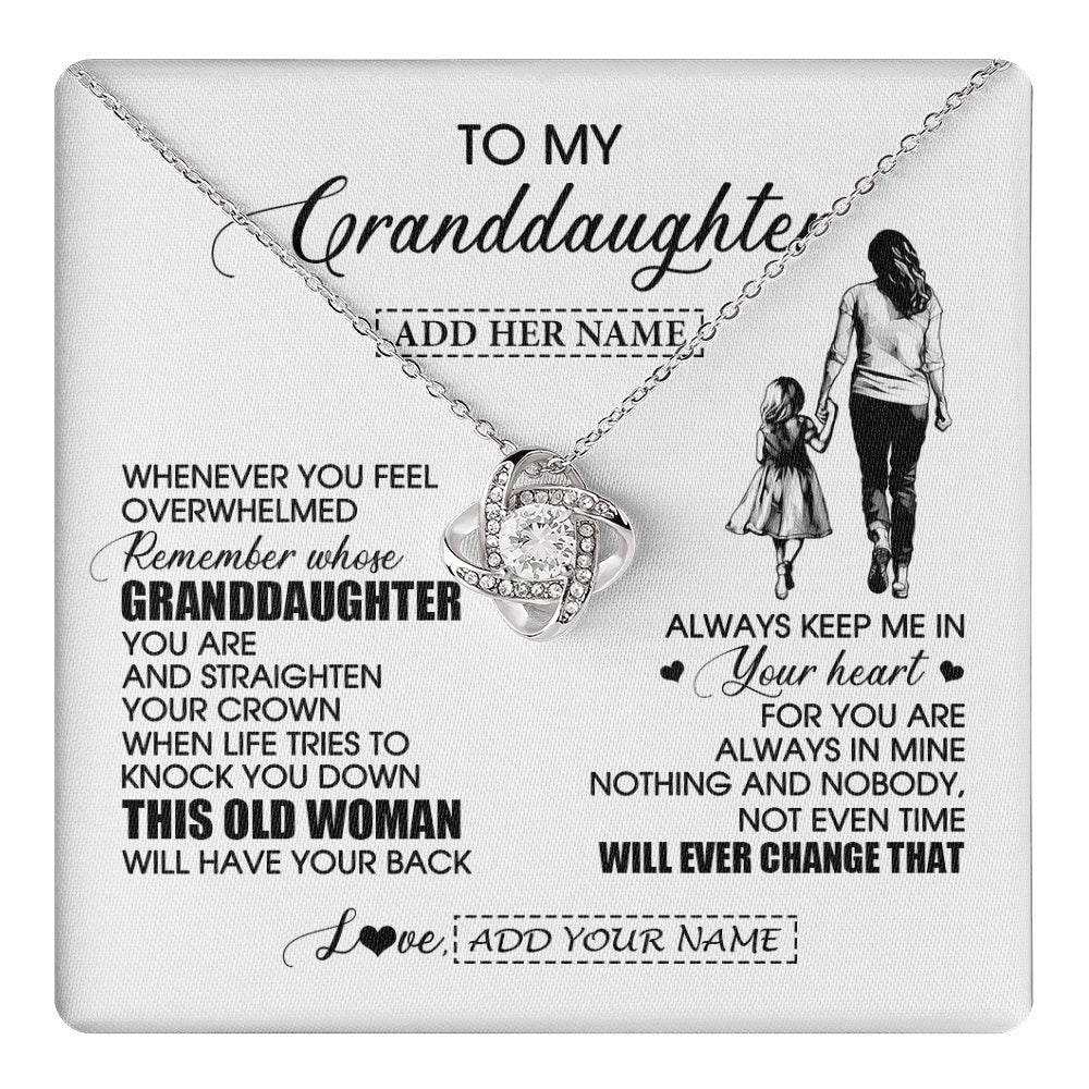 Love Knot Necklace 14K White Gold Finish | 1 | Personalized To My Granddaughter Gifts Necklace From Grandma Nana Whenever Woman Unique Birthday Gifts For Granddaughter Christmas Gift Box Message Card | teecentury.myshopify