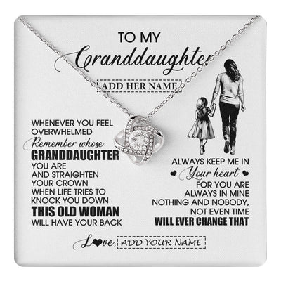 Love Knot Necklace 14K White Gold Finish | 1 | Personalized To My Granddaughter Gifts Necklace From Grandma Nana Whenever Woman Unique Birthday Gifts For Granddaughter Christmas Gift Box Message Card | teecentury.myshopify