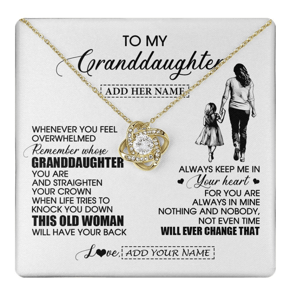 Love Knot Necklace 18K Yellow Gold Finish | 1 | Personalized To My Granddaughter Gifts Necklace From Grandma Nana Whenever Woman Unique Birthday Gifts For Granddaughter Christmas Gift Box Message Card | teecentury.myshopify