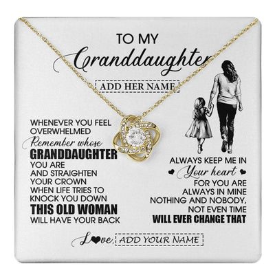 Love Knot Necklace 18K Yellow Gold Finish | 1 | Personalized To My Granddaughter Gifts Necklace From Grandma Nana Whenever Woman Unique Birthday Gifts For Granddaughter Christmas Gift Box Message Card | teecentury.myshopify