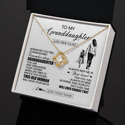 Love Knot Necklace 18K Yellow Gold Finish | 2 | Personalized To My Granddaughter Gifts Necklace From Grandma Nana Whenever Woman Unique Birthday Gifts For Granddaughter Christmas Gift Box Message Card | teecentury.myshopify