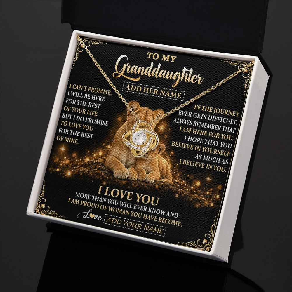 Love Knot Necklace 18K Yellow Gold Finish | 2 | Personalized To My Granddaughter Gifts Necklace From Grandma To Granddaughter Birthday Gifts Love You Forever Lion Graduation Christmas Gift Box Message Card | https://teecentury.