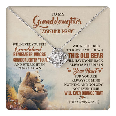 Love Knot Necklace 14K White Gold Finish | 1 | Personalized To My Granddaughter Gifts Necklace From Grandma Whenever Bear Unique Birthday Gifts For Granddaughter Graduation Christmas Gift Box Message Card | teecentury.myshopify