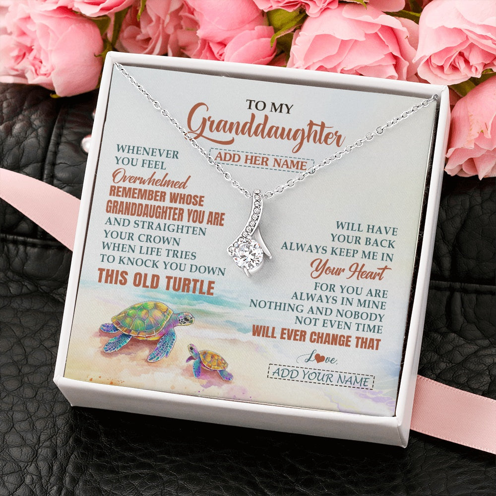 Alluring Beauty Necklace 14K White Gold Finish | 2 | Personalized To My Granddaughter Gifts Necklace From Grandma Whenever Turtle Unique Birthday Gifts For Granddaughter Christmas Custom Gift Box Message Card | https://teecentury.