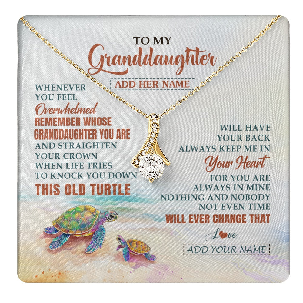 Alluring Beauty Necklace 18K Yellow Gold Finish | 1 | Personalized To My Granddaughter Gifts Necklace From Grandma Whenever Turtle Unique Birthday Gifts For Granddaughter Christmas Custom Gift Box Message Card | https://teecentury.
