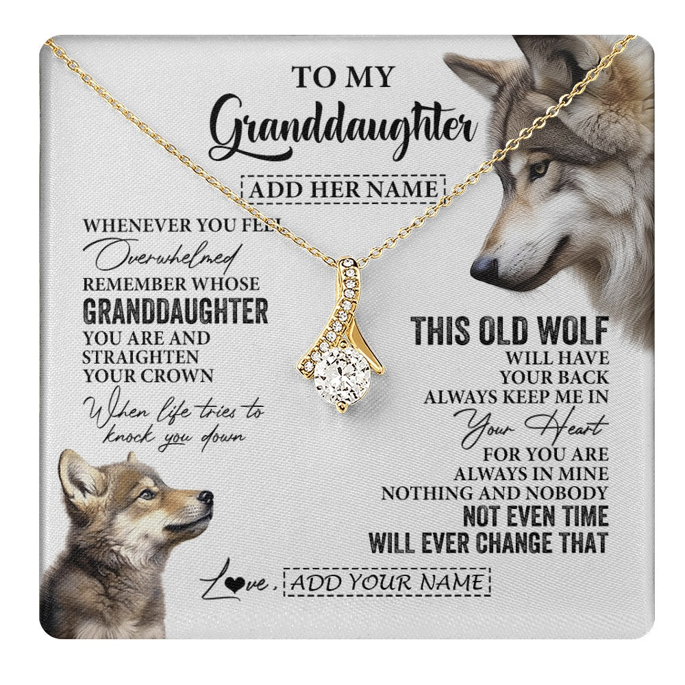 Alluring Beauty Necklace 18K Yellow Gold Finish | 1 | Personalized To My Granddaughter Gifts Necklace From Grandma Whenever Wolf Unique Birthday For Granddaughter Graduation Christmas Custom Gift Box Message Card | https://teecentury.