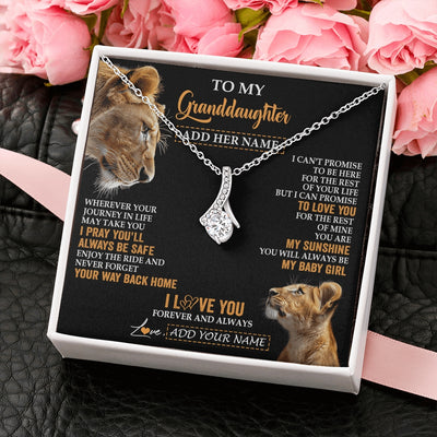 Alluring Beauty Necklace 14K White Gold Finish | 2 | Personalized To My Granddaughter Gifts Necklace From Grandma Wherever Your Journey In Life Lion Granddaughter Birthday Gifts Christmas Gift Box Message Card | https://teecentury.