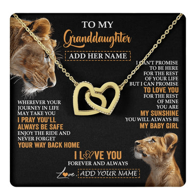 Interlocking Hearts Necklace 18K Yellow Gold Finish | 1 | Personalized To My Granddaughter Gifts Necklace From Grandma Wherever Your Journey In Life Lion Granddaughter Birthday Gifts Christmas Gift Box Message Card | https://teecentury.