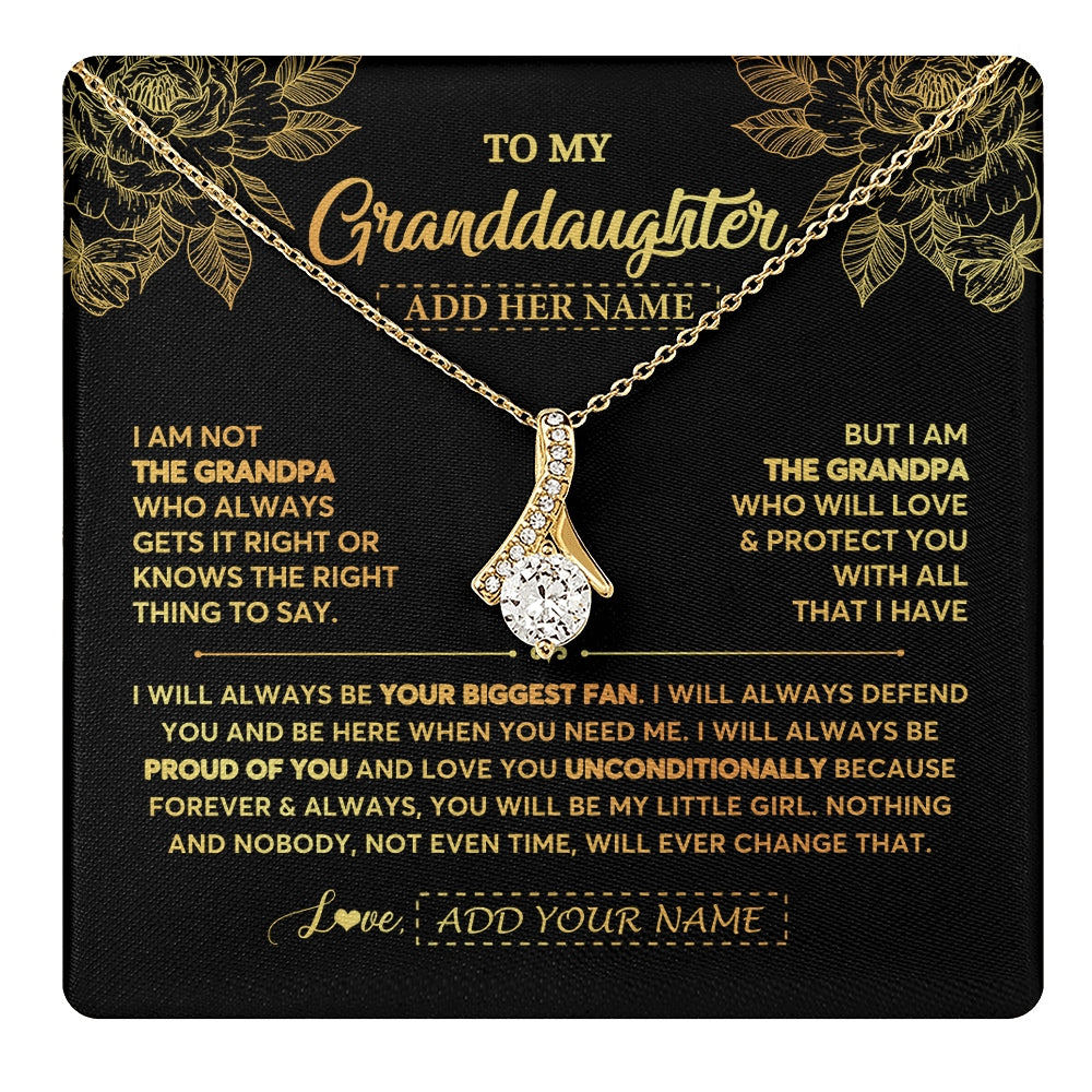 Alluring Beauty Necklace 18K Yellow Gold Finish | 1 | Personalized To My Granddaughter Gifts Necklace From Grandpa Meaningful Family Jewelry Birthday Gifts For Granddaughter Christmas Custom Gift Box Message Card | https://teecentury.