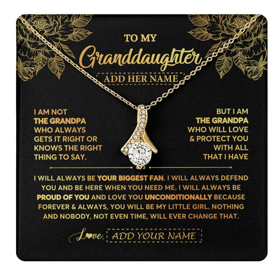Alluring Beauty Necklace 18K Yellow Gold Finish | 1 | Personalized To My Granddaughter Gifts Necklace From Grandpa Meaningful Family Jewelry Birthday Gifts For Granddaughter Christmas Custom Gift Box Message Card | https://teecentury.