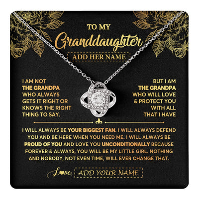 Love Knot Necklace 14K White Gold Finish | 1 | Personalized To My Granddaughter Gifts Necklace From Grandpa Meaningful Family Jewelry Birthday Gifts For Granddaughter Christmas Custom Gift Box Message Card | https://teecentury.