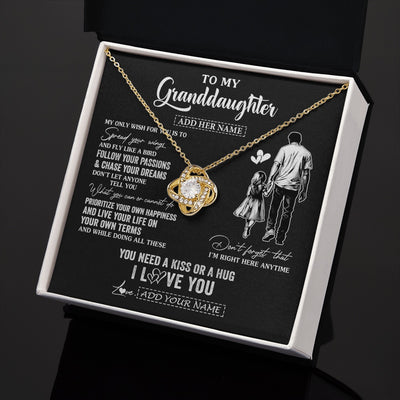 Love Knot Necklace 18K Yellow Gold Finish | 2 | Personalized To My Granddaughter Gifts Necklace From Grandpa Papa My Only Wish For You Granddaughter Birthday Gifts Graduation Christmas Gift Box Message Card | teecentury.myshopify