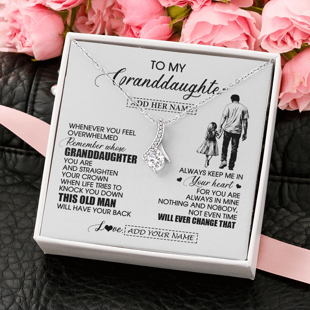 Alluring Beauty Necklace 14K White Gold Finish | 2 | Personalized To My Granddaughter Gifts Necklace From Grandpa Papa Whenever Man Unique Birthday Gifts For Granddaughter Christmas Gift Box Message Card | teecentury.myshopify